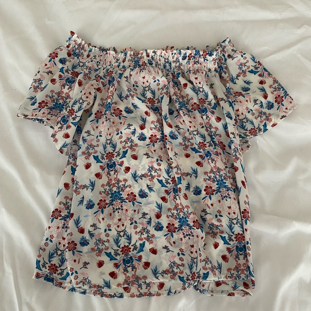 Floral Off the Shoulder Flowy Top